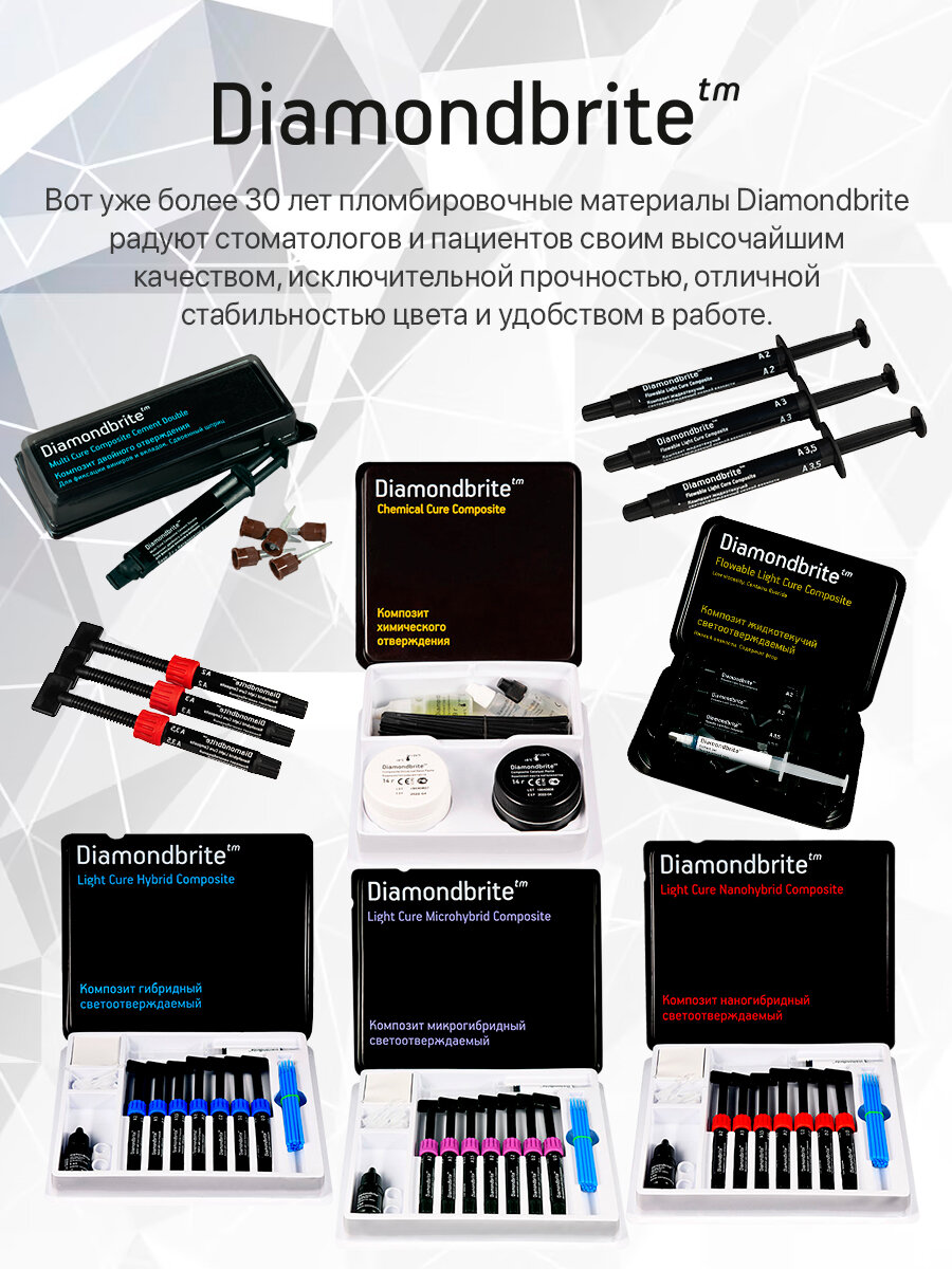 Изображение Стоматологический протравочный гель Diamondbrite, 3 шприца по 5 граммов