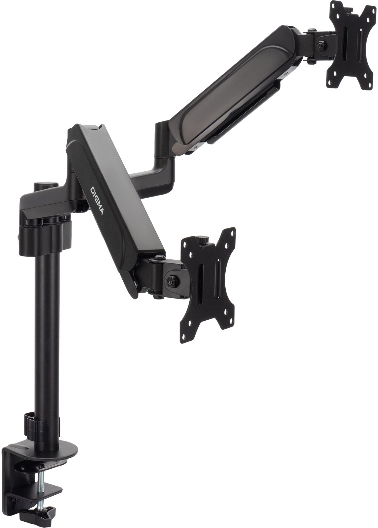 Кронштейн для мониторов ЖК Digma D-MM202D, до 32", до 9кг, крепление к столешнице, поворот и наклон, черный — фото 1