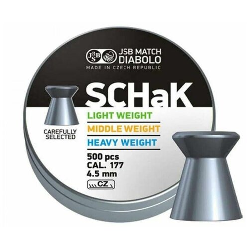 Пули JSB Match Diabolo SCHaK Light 4,5 мм, 0,475 грамм, 500 штук