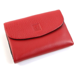 Маленький женский мягкий кожаный кошелек с магнитной кнопкой VerMari 3907-1806А Ред/Блек (131312) - изображение