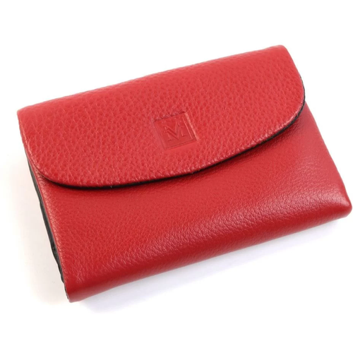Маленький женский мягкий кожаный кошелек с магнитной кнопкой VerMari 3907-1806А Ред/Блек (131312)