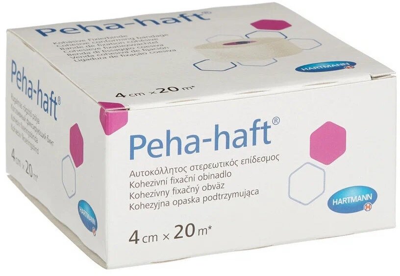 Пеха-хафт (Peha-haft) самофиксирующийся бинт эластичный, белый: 20м х 4см