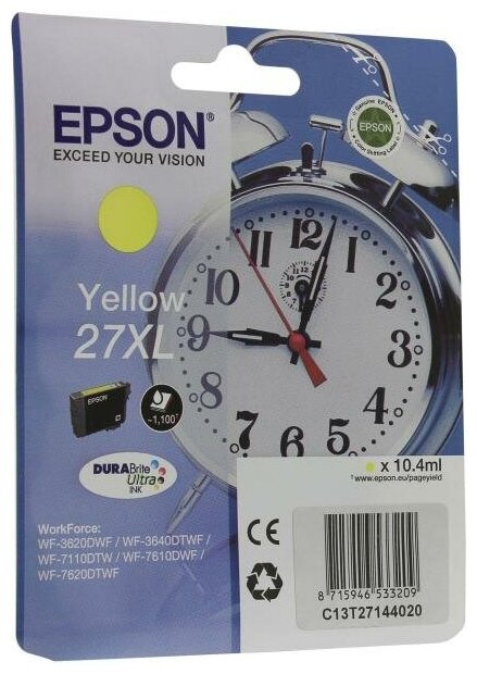 Картридж Epson C13T27144020 для Epson WF-3620/3640/7110/7610/7620 желтый