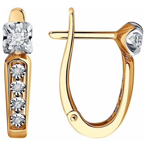 Серьги Diamant из комбинированного золота с бриллиантами 51-220-01998-1