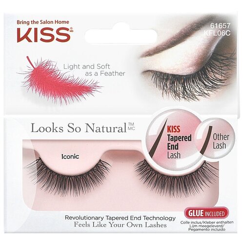Купить Kiss Looks so Natural Накладные ресницы Eyelashes Iconic KFL06C, черный, искусственное волокно