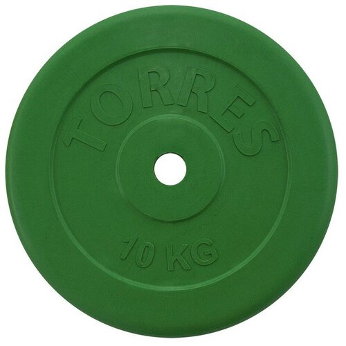 фото Диск для штанги torres, 10 кг, зеленый (pl504110)