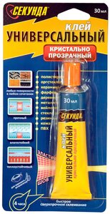 <b>Клей</b> универсальный Секунда 403-108 Применяется <b>для</b> соединения в различных сочетаниях дерева, металла