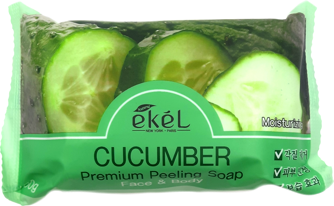 Мыло для тела Ekel, Peeling Soap Cucumber, косметическое, с экстрактом огурца, 150 г