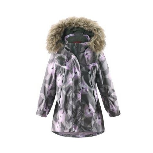 Мембранная зимняя удлиненная куртка для девочек Reimatec,511228B-9392 Muhvi soft gray , размер 98