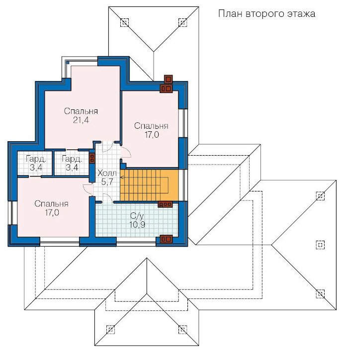 Проект кирпичного дома Catalog-Plans-46-04K1L (218,65кв.м, 15,97x15,97м, кирпич 380) - фотография № 3