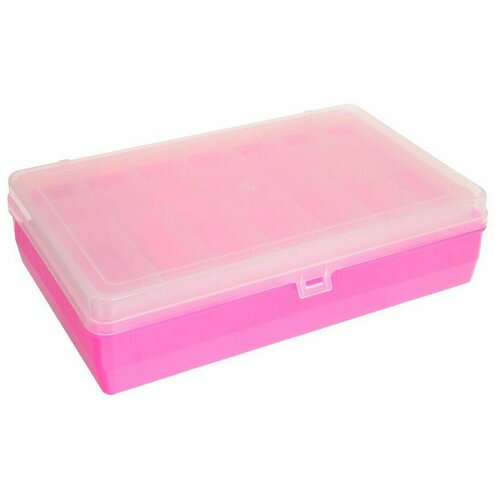 Коробка для мелочей №2 двуxъярусная со вкладышем Trivol, цвет: малиновый 6,5x23,5x15 см тривол коробка для мелочей пластик 2 салатовый