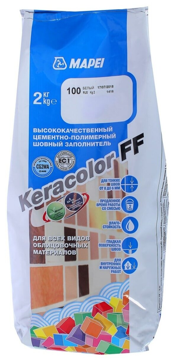 Затирка Mapei Keracolor FF №114 антрацит 2 кг - фотография № 5