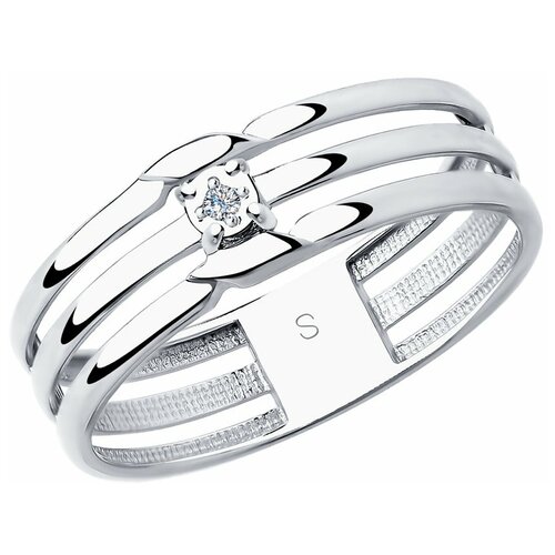 фото Sokolov кольцо из серебра с бриллиантом 87010024, размер 16.5