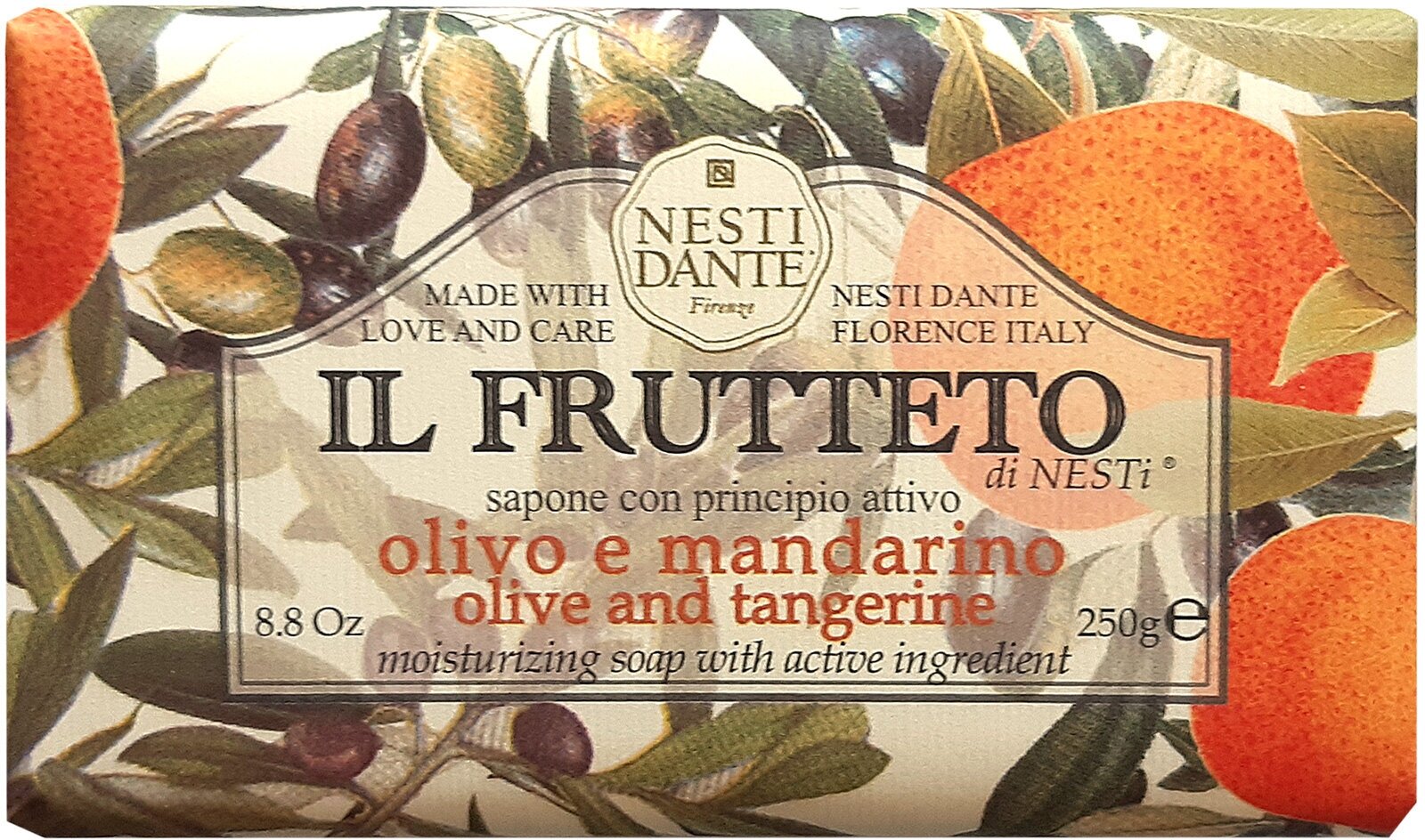 Мыло кусковое Nesti Dante оливковое масло и мандарин, 250г