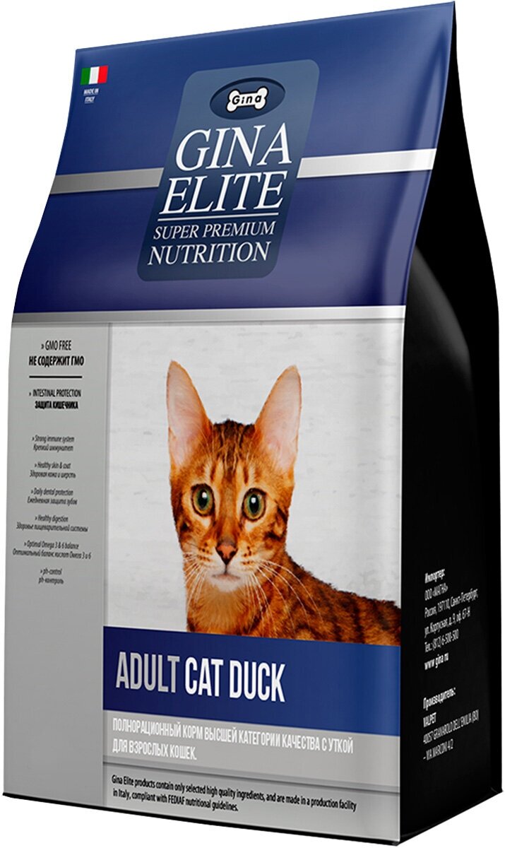 GINA ELITE ADULT CAT DUCK для взрослых кошек с уткой (1 кг)