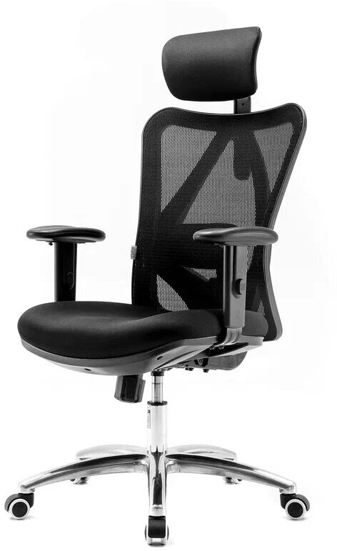 Кресло офисное компьютерное FALTO VIVA каркас чёрный, обивка чёрный - фотография № 1