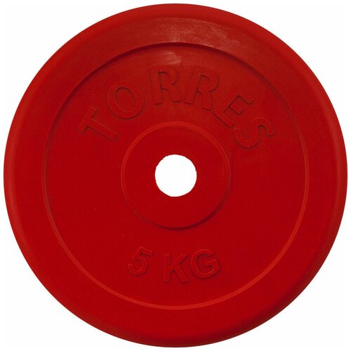 фото Диск для штанги torres, 5 кг, красный (pl50405)