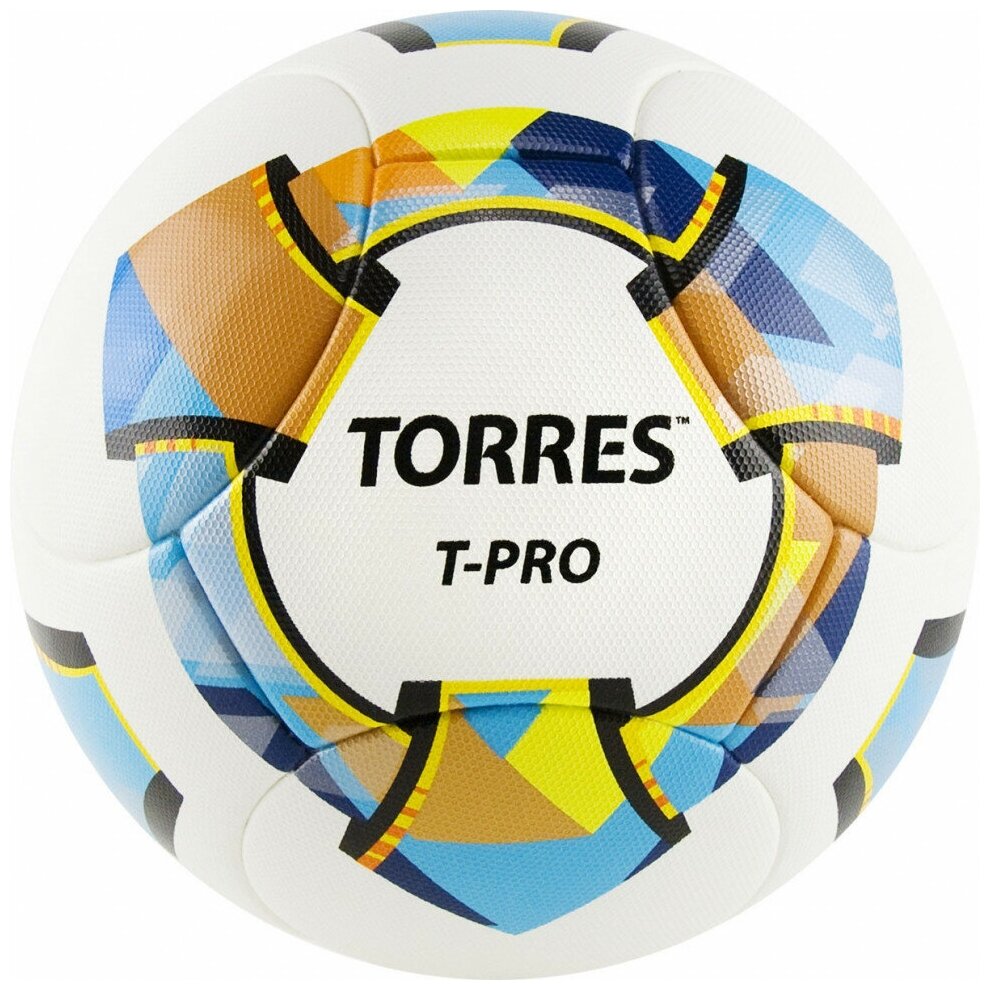 Мяч футб. "TORRES T-Pro" арт. F320995, р.5, 14 панел. PU-Microf, 4 подкл. сл, термосшив, бело-мульт