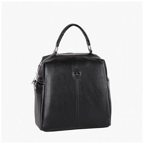 фото Сумка бочонок valle mitto, фактура зернистая, черный