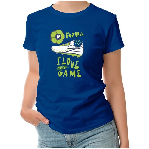 фото Женская футболка «футбольный принт. люблю эту игру» (2xl, белый) roly