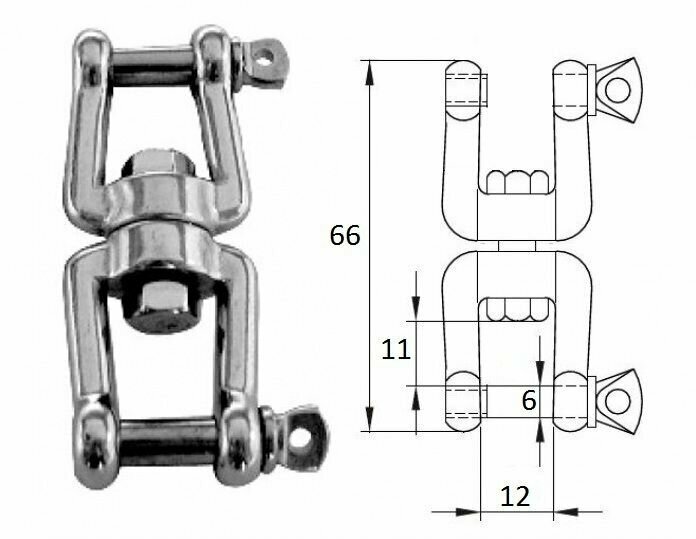 Вертлюг скоба-скоба 6мм