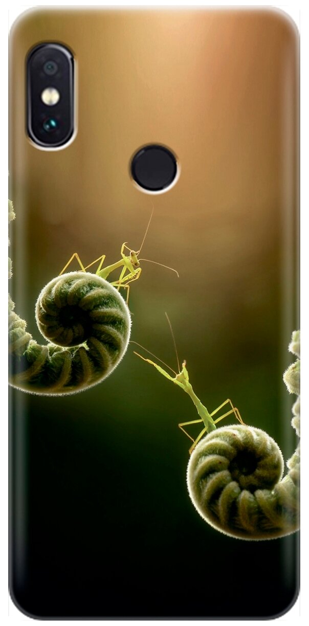Ультратонкий силиконовый чехол-накладка для Xiaomi Redmi Note 5 / Note 5 Pro с принтом "Пара богомолов"