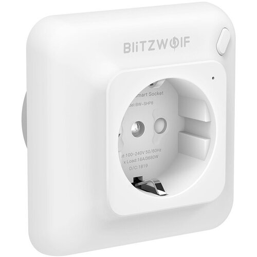 умная розетка xiaomi ptxzn smart wall socket five hole ivory white Умная розетка BlitzWolf BW-SHP8 3680W EU WiFi Smart In-wall Socket White