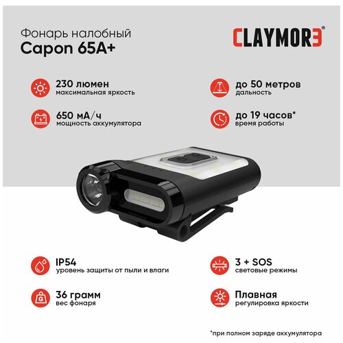 Фонарь CLAYMORE Capon 65A + цв. Black