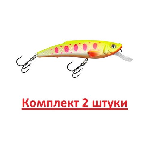 Воблер AQUA яппи NORMAL 95mm, вес - 13,0g, цвет 069 (желто-красный креатив), 2 штуки