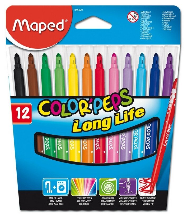 Фломастеры Maped смываемые Color'peps - фото №3