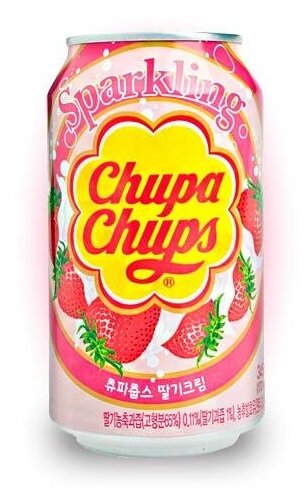 Напиток Chupa Chups Sparkling Strawberry 0.345л - фотография № 1