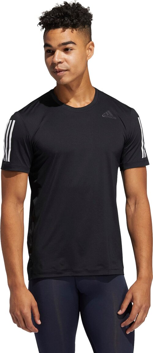 Беговая футболка adidas, силуэт прямой, размер M, черный