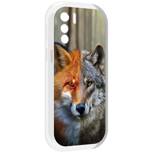 Чехол MyPads волк-лиса для UleFone Note 13P задняя-панель-накладка-бампер