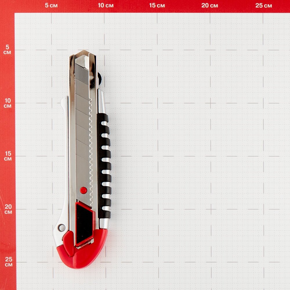 Нож строительный Hesler 25 мм с ломающимся лезвием стальной корпус - фотография № 5