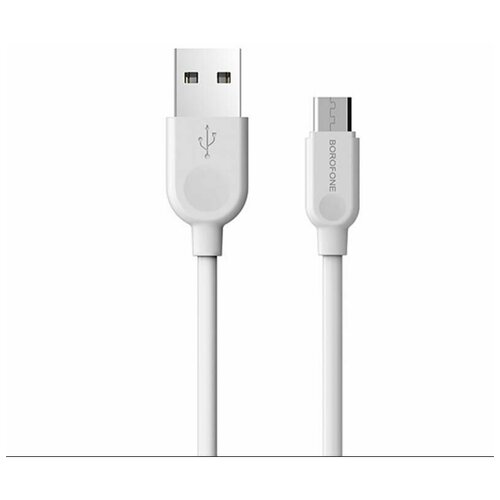 3х метровый шнур, Кабель USB - микро USB Borofone BX14, 3.0м, цвет белый кабель micro usb borofone bx14 2a