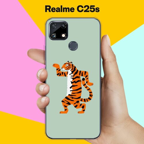 Силиконовый чехол на realme C25s Тигр / для Реалми Ц25с силиконовый чехол на realme c25s реалми c25s тигр осколки