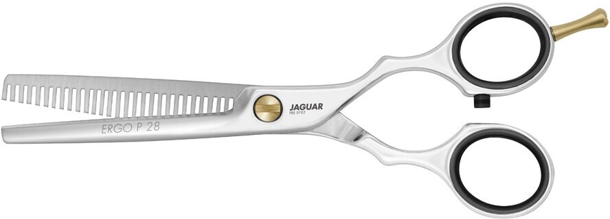 Парикмахерские ножницы JAGUAR Pre Style ERGO P 28 филировочные (28 зубцов) 5,5", серебристые 83355