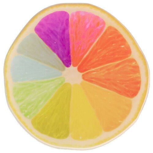 фото Значок бижутерный апельсин (замок-булавка, разноцветный) 51353 otokodesign