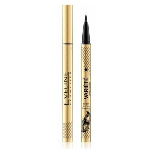 Eveline Водостойкая подводка-фломастер EYELINER VARIETE ULTRA BLACK, 6гр подводки для глаз eveline подводка фломастер eyeliner variete водостойкая