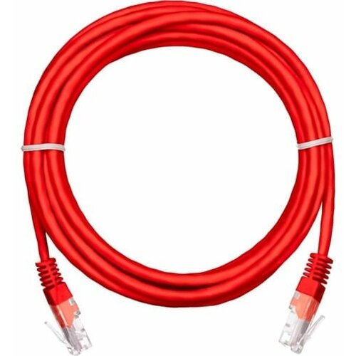 кабель патч корд u utp 6 кат 5м nikomax nmc pc4ue55b 050 c gy 2хrj45 8p8c t568b molded 24awg 7х0 205мм bc чистая медь lszh нг а hfltx серы Патч-корд 1.5м Красный NETLAN RJ45 U/UTP 4 пары