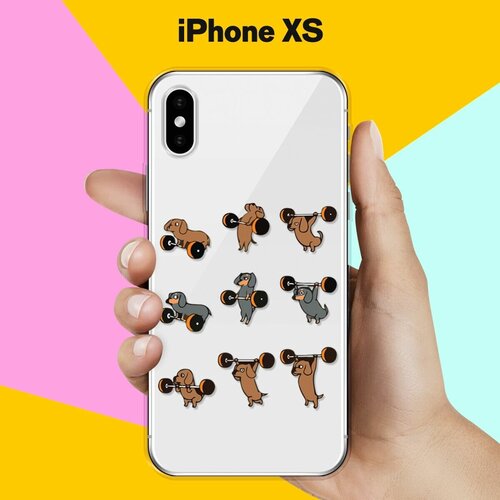 Силиконовый чехол Спортивные Таксы на Apple iPhone Xs силиконовый чехол модные таксы на apple iphone xs