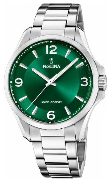 Наручные часы FESTINA, зеленый, серебряный