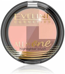 Eveline Cosmetics Палетка румяна и хайлайтеров All in One, 01