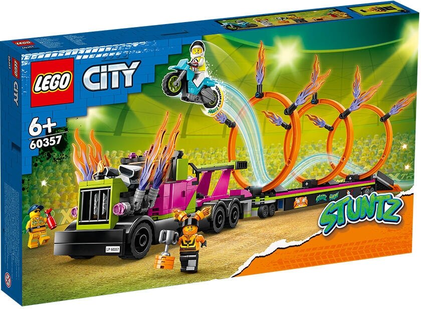 Конструктор LEGO City 60357 Трюковый грузовик и огненное кольцо, 479 дет.