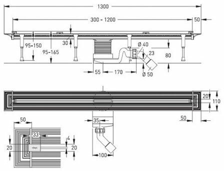 Душевой лоток Viega Advantix Vario Set (матовый хром) 704353