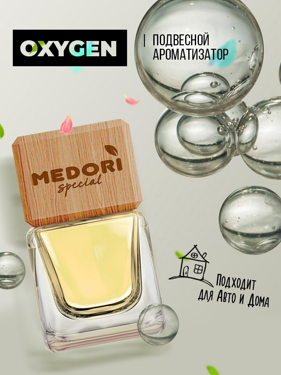 Ароматизатор для автомобиля Medori "Oxygen" бутылочка с квадратной крышкой