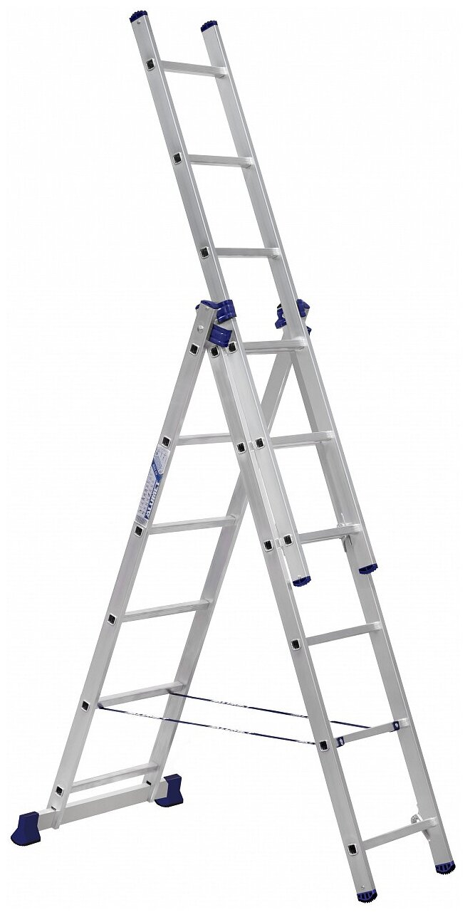Лестница-стремянка трехсекционная Alumet H3 5306, алюминиевая, 3 x 6 ступеней, 2,59 - 4,28 м