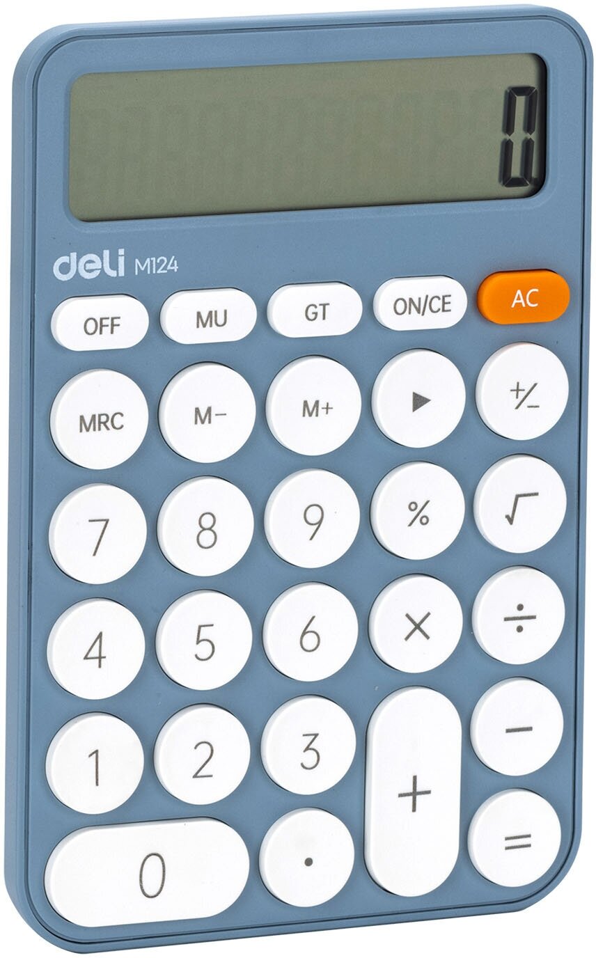 Калькулятор настольный Deli EM124BLUE синий 12-разрядов