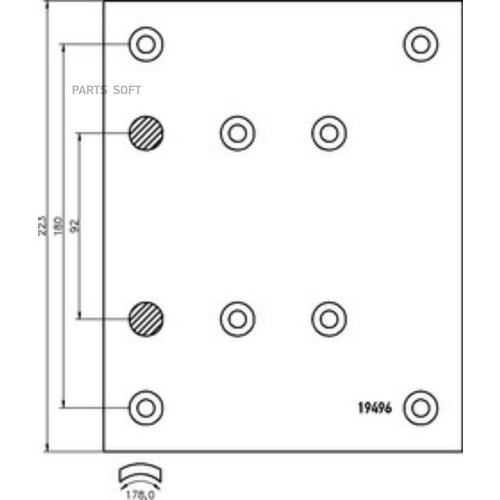 DON MP362A7100 _накадки тормозные 1-рем!19496 18.3 (410x223)(94059 8x18 64)\MAN, MB, Pegaso, RVI, Ste