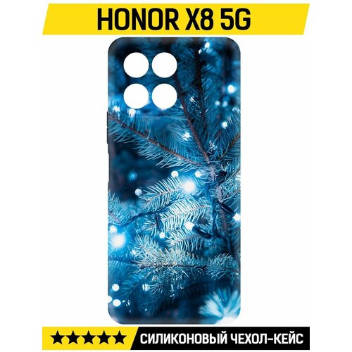 Чехол-накладка Krutoff Soft Case Гирлянда для Honor X8 5G черный чехол накладка krutoff soft case паровоз для honor x8 5g черный